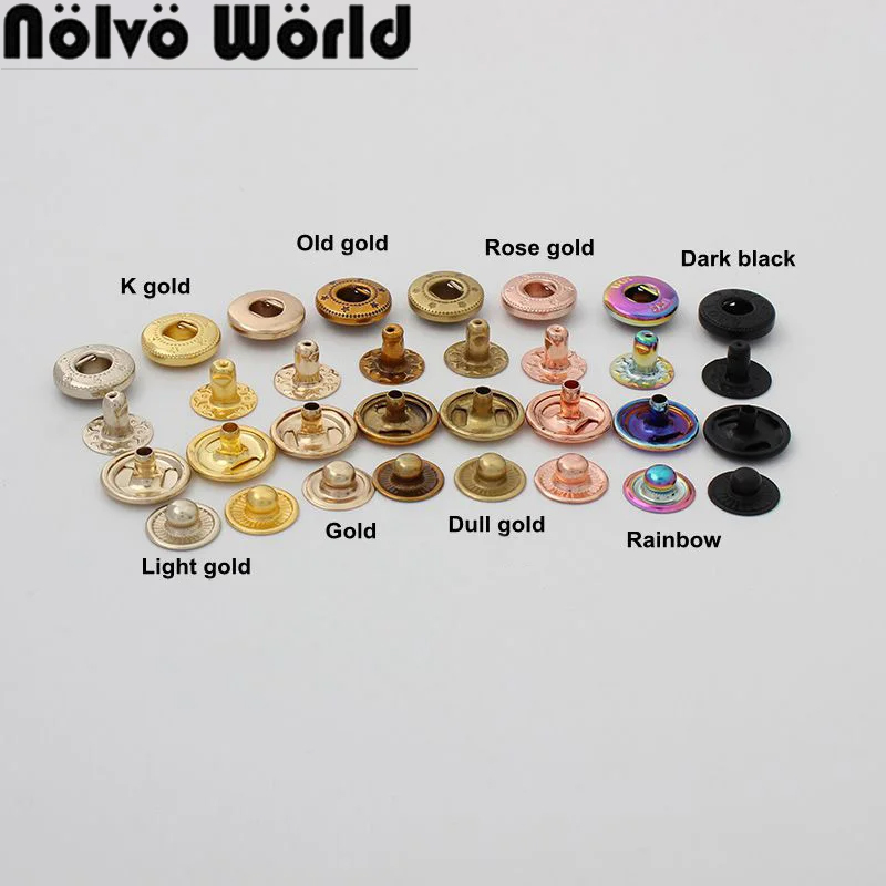 Snap Fastener Set - 20-100 zestawów tęczowych 12 mm 10