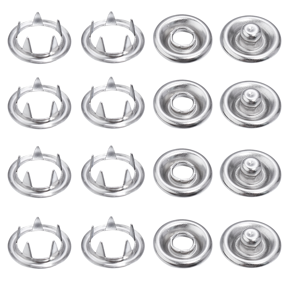 Snap Fastener Set - SAUVOO 50 zestawów żelaznych zatrzasków 9.5/11mm