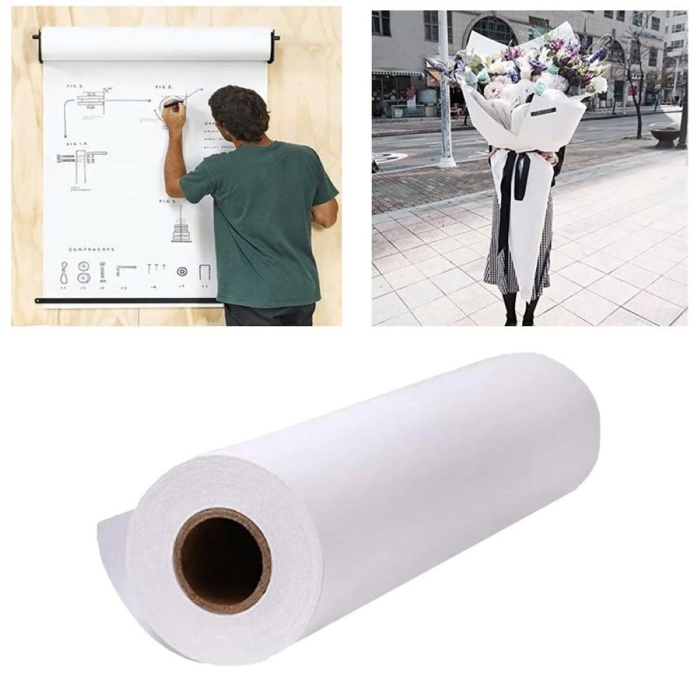 Craft Foam Roll - Biały/czarny/brązowy papier pakowy w rolce na