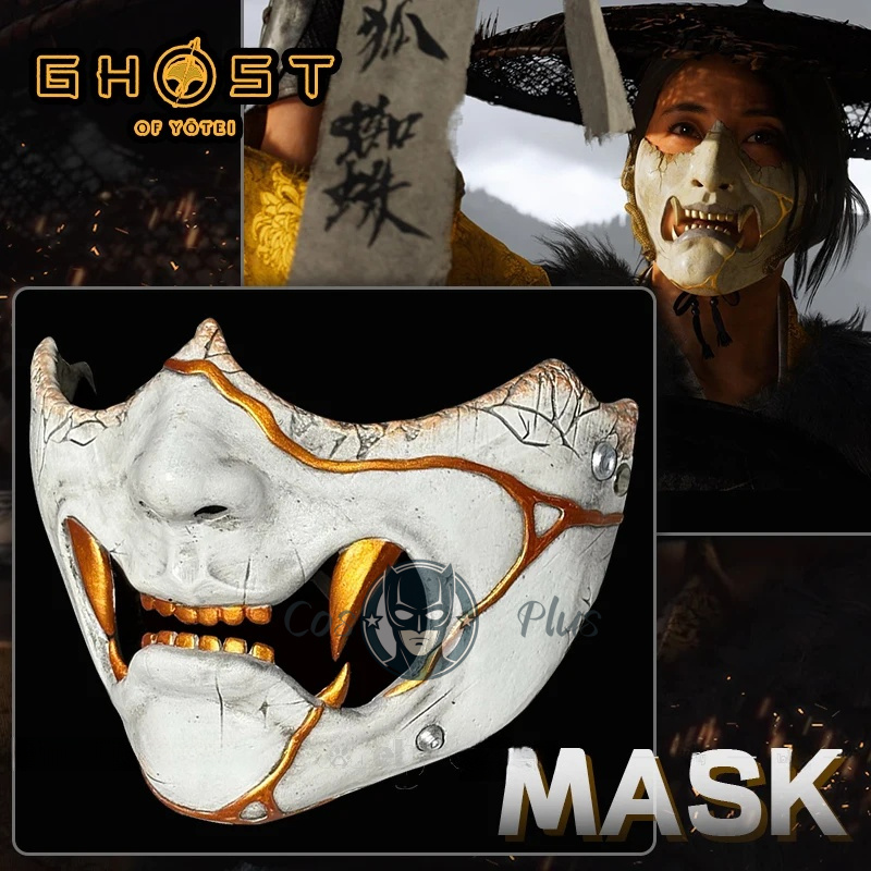 Prop De Cosplay - Maska Ghost of Yotei Atsu, rekwizyty