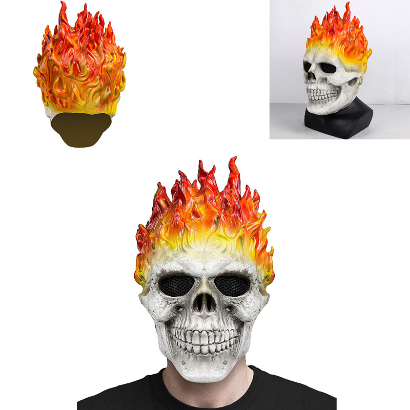 Cosplay Flame Prop - Unikalna Maska Cosplay Płomienny Szkielet Straszny