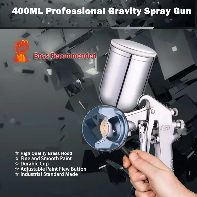 Metallic Spray Paint - Pistolet natryskowy F-75 z regulacją koloru,