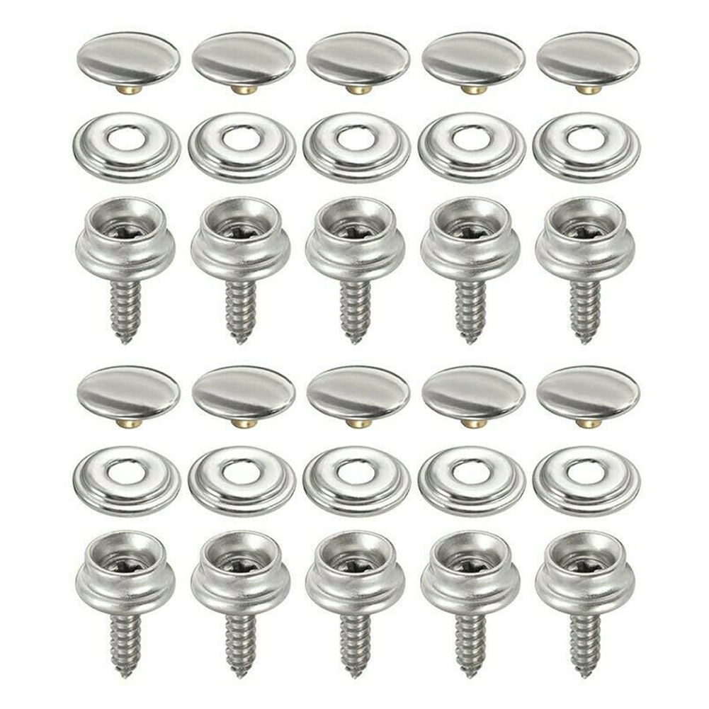 Snap Fastener Set - 30 sztuk zatrzask ze stali nierdzewnej