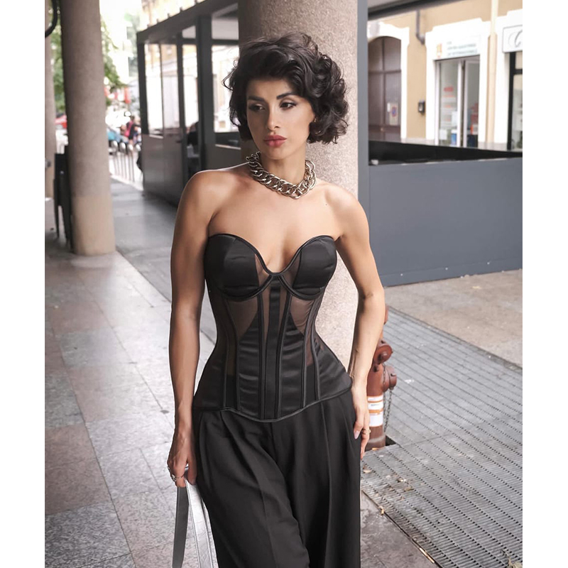 Steel Bone Women Sexy Mesh Bra – Boning Corset Steel recenzja i cena