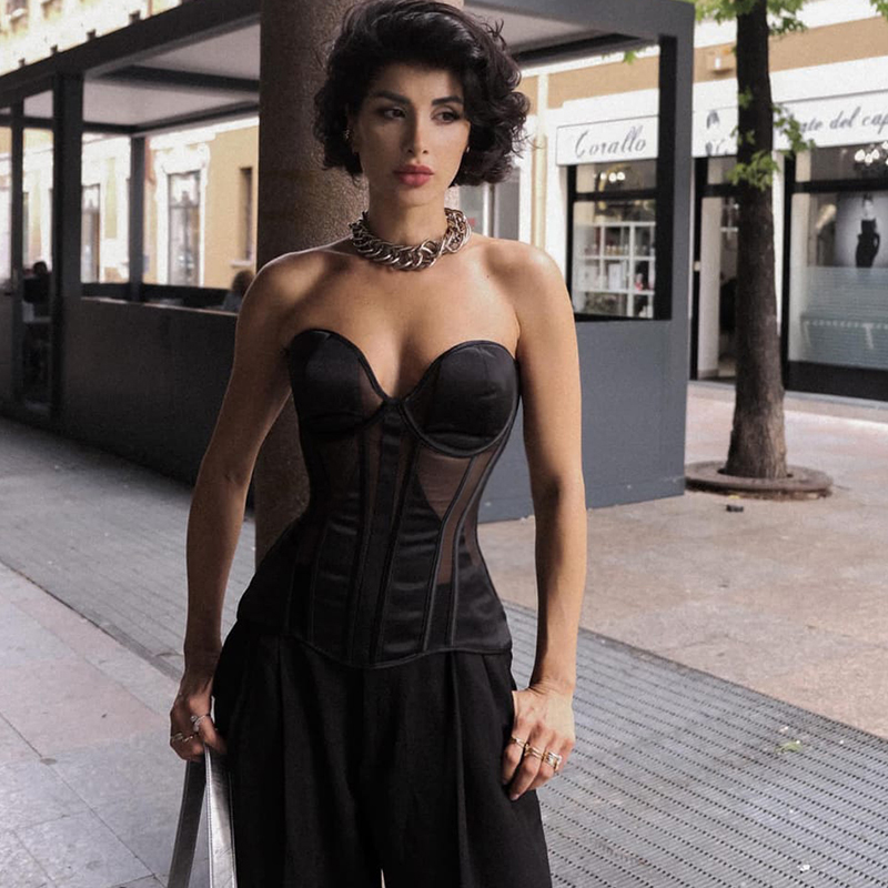 Steel Bone Women Sexy Mesh Bra – Boning Corset Steel recenzja i cena